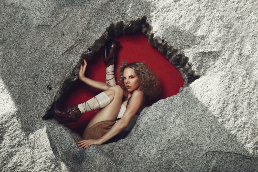 editorial fashion model on location, concept image