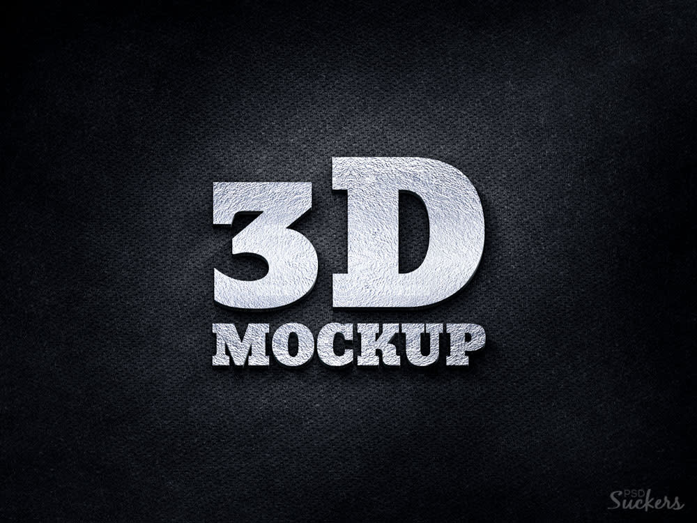 Modelo de logotipo 3D-Silver-MockUp