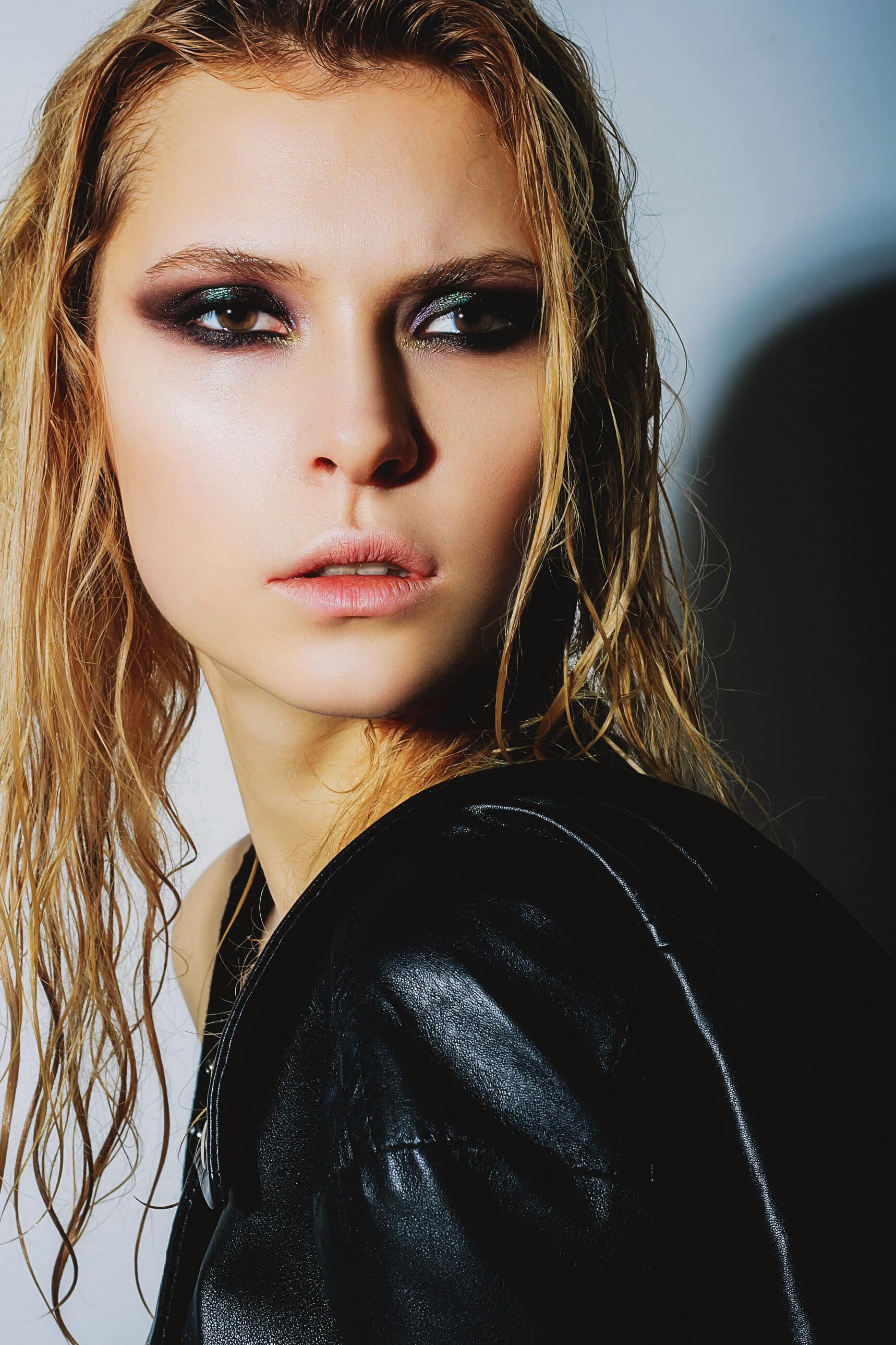 Portrait of a beautiful model rock styling