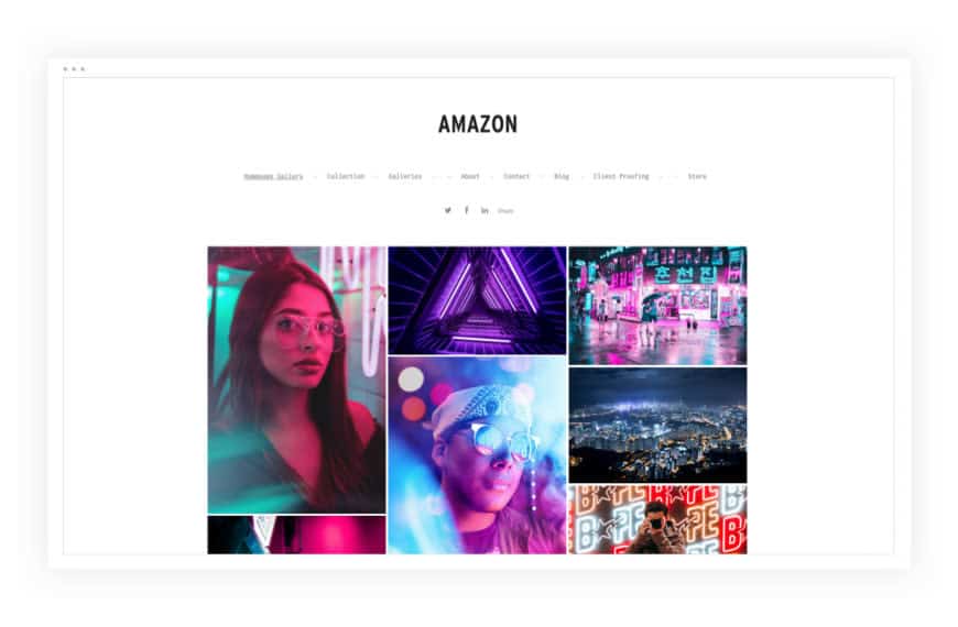 Modelo de site de fotografia da Amazon