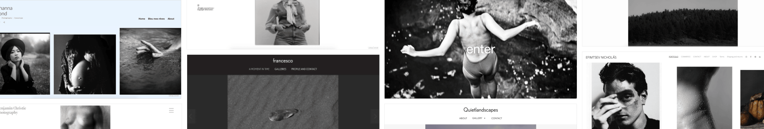 Fotografía en blanco y negro Portfolio Collage