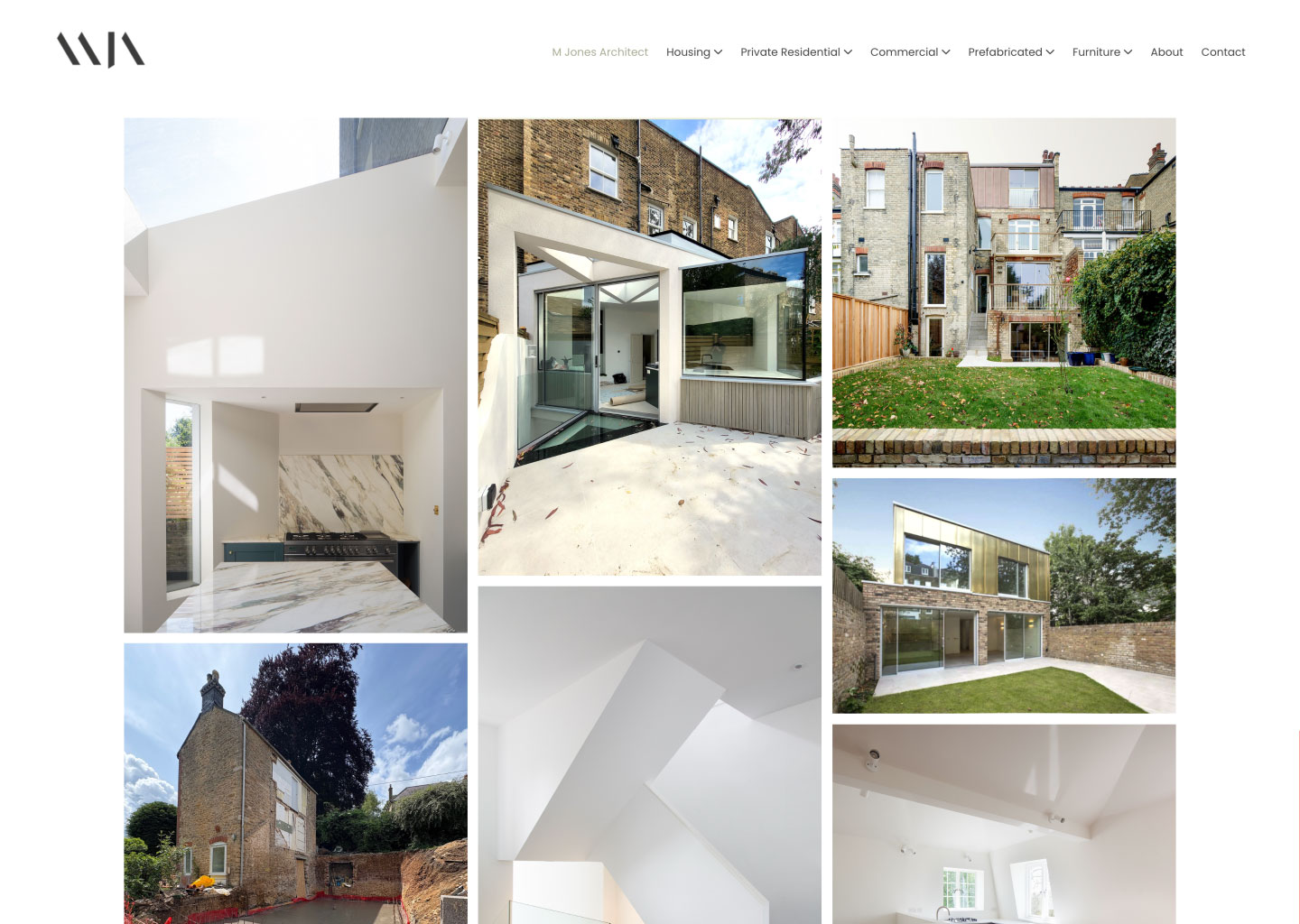 Site web du portfolio créatif d'un architecte