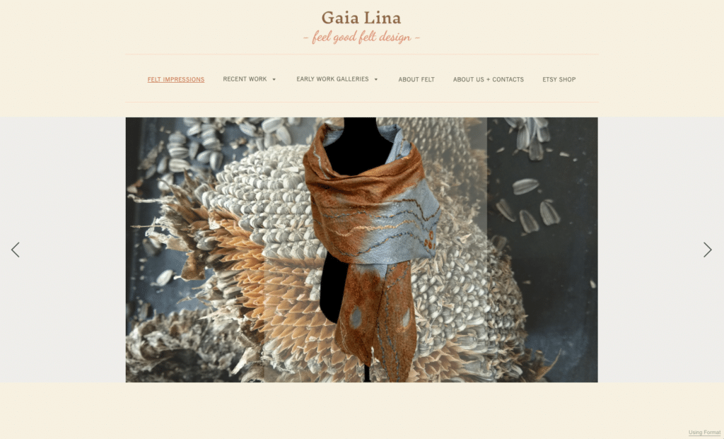 Site do portfólio de moda Gaia Lina