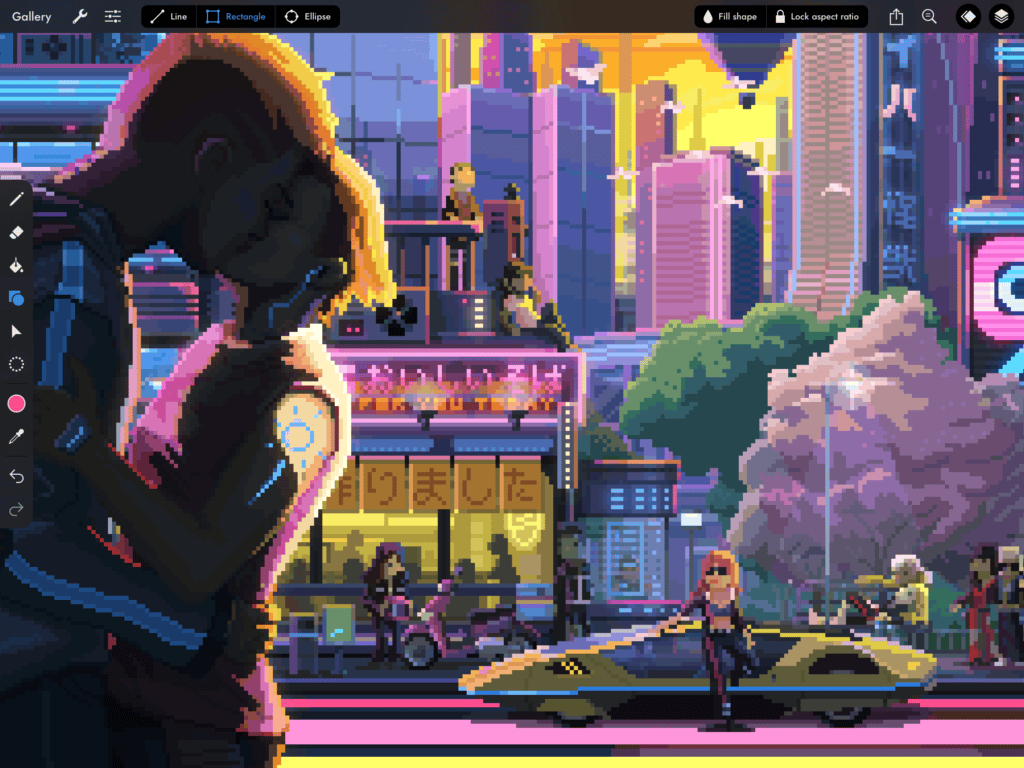 Pixaki is designed to create beautiful pixel art