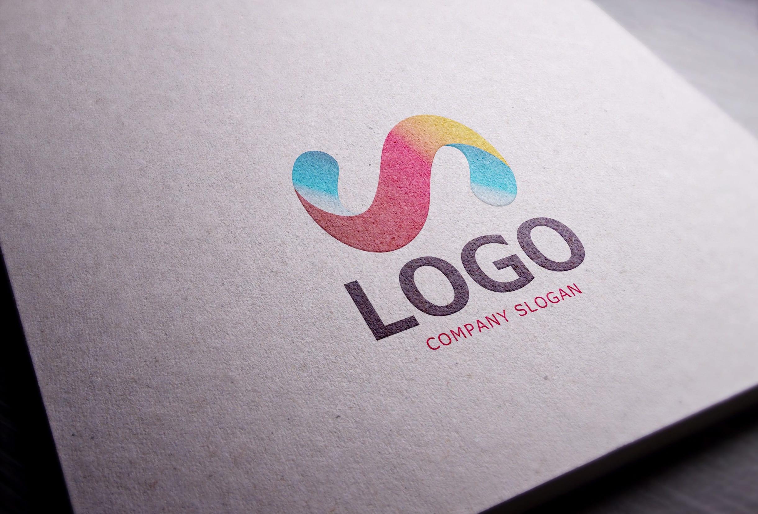 Maquete de logotipo de papel realista