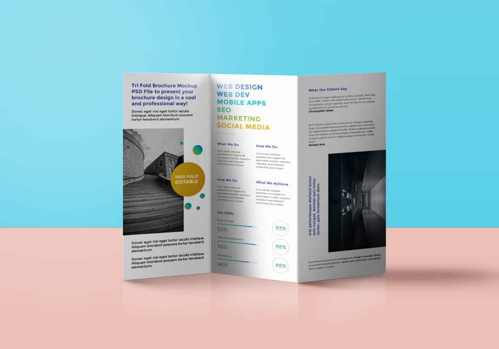 Maquette de brochure tri-pliée-Template-PSD