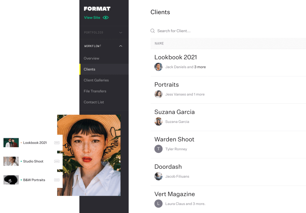 client dashboard using workflow