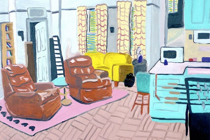 Pinturas de salas de estar de seriados dos anos 90 por Babak Ganjei