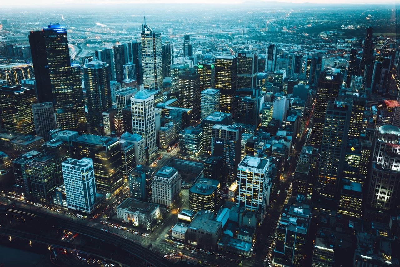 vista aérea da cidade