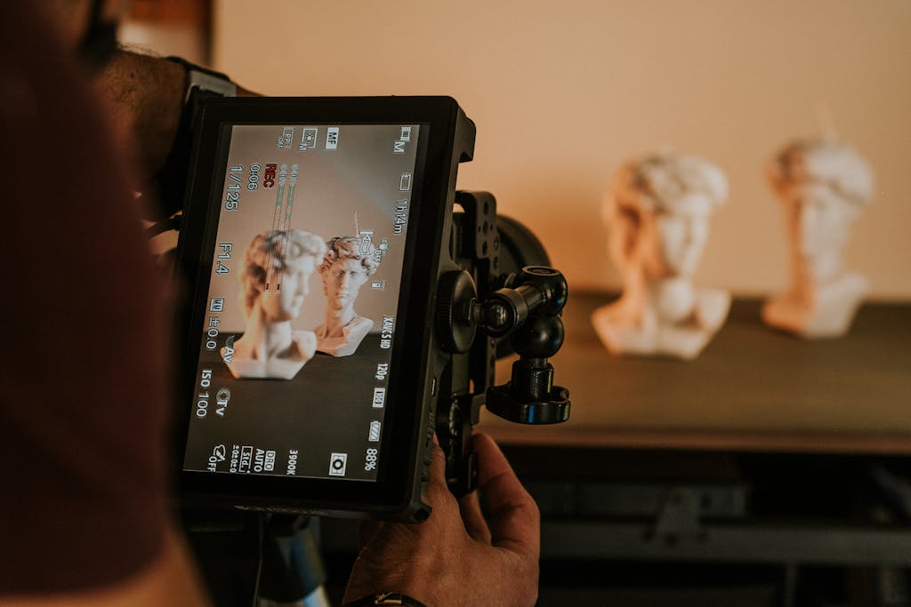 Esculturas clássicas fotografadas com uma câmera digital em um estúdio