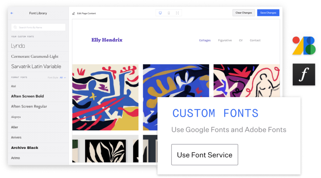 custom fonts example