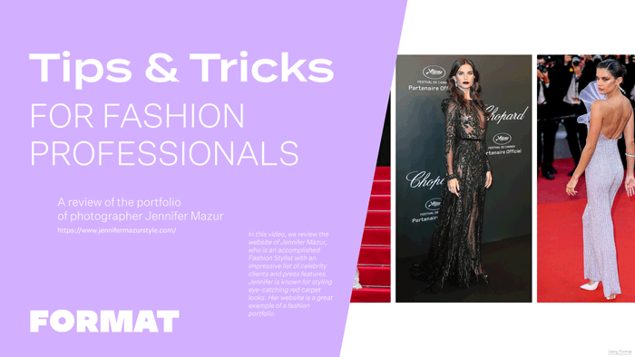 Text in image reads "Tips & Tricks for Fashion Professionals" and shows an image of a model