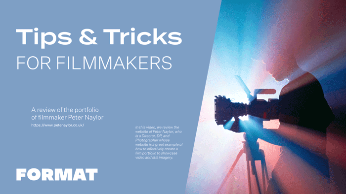 Text in image reads "Tips & Tricks for Filmmakers" and shows a video camera