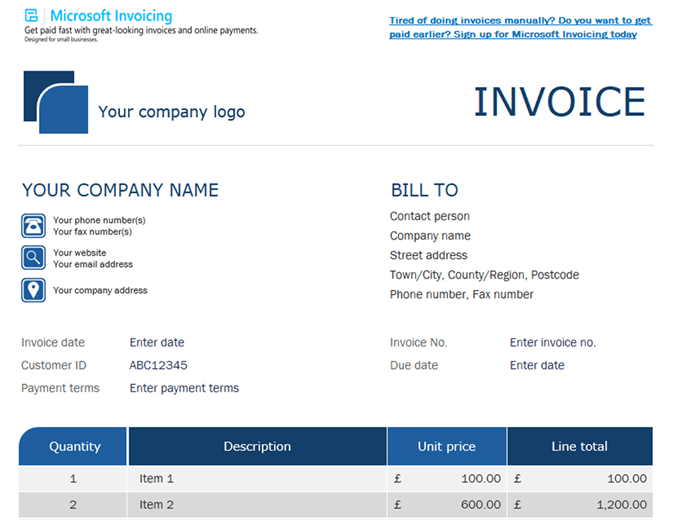 microsoft-invoicing