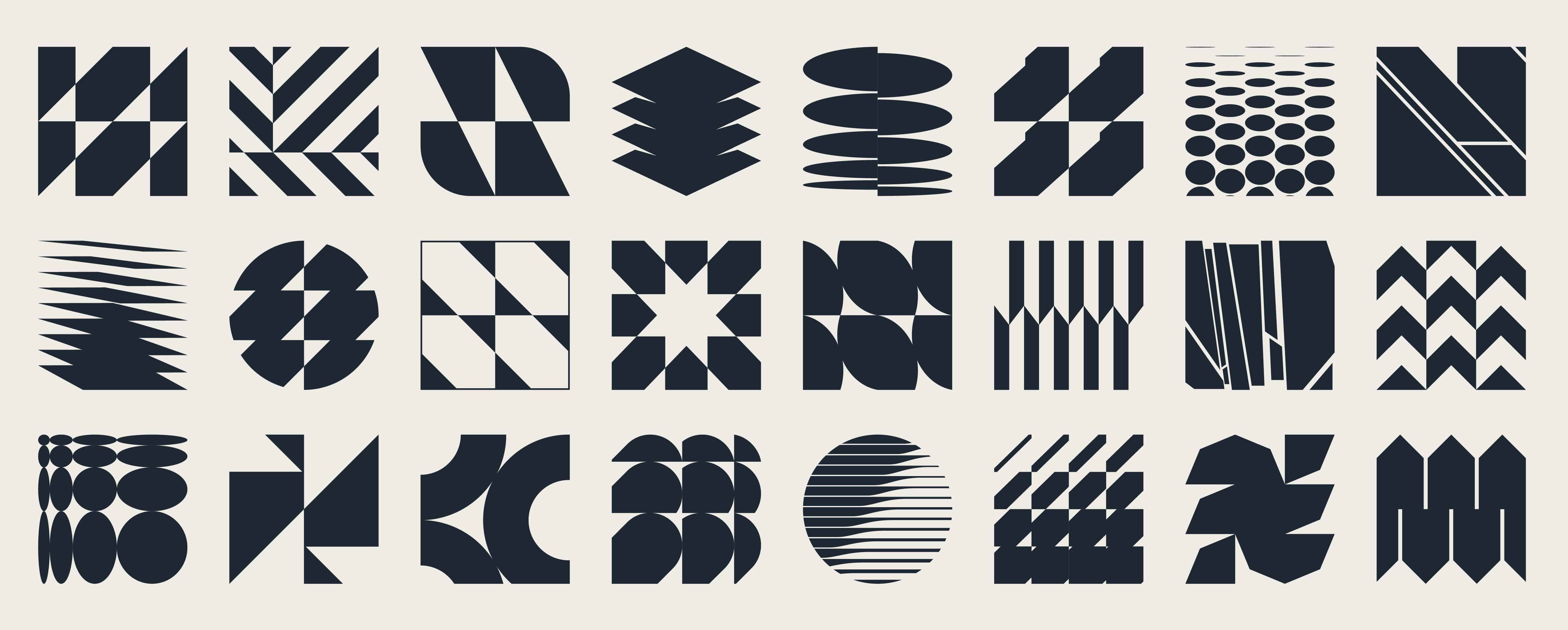 Postmodern abstract geometric graphic elements, Refraction and d