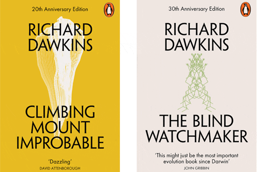 Couvertures de livres minimalistes de Richard Dawkins conçues avec du code