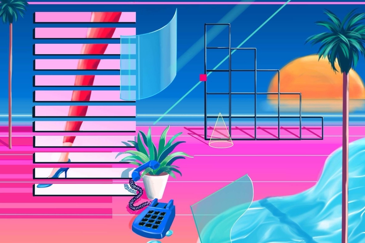 Ilustrações japonesas de Vaporwave da América dos anos 80 por Yoko Honda